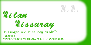 milan missuray business card